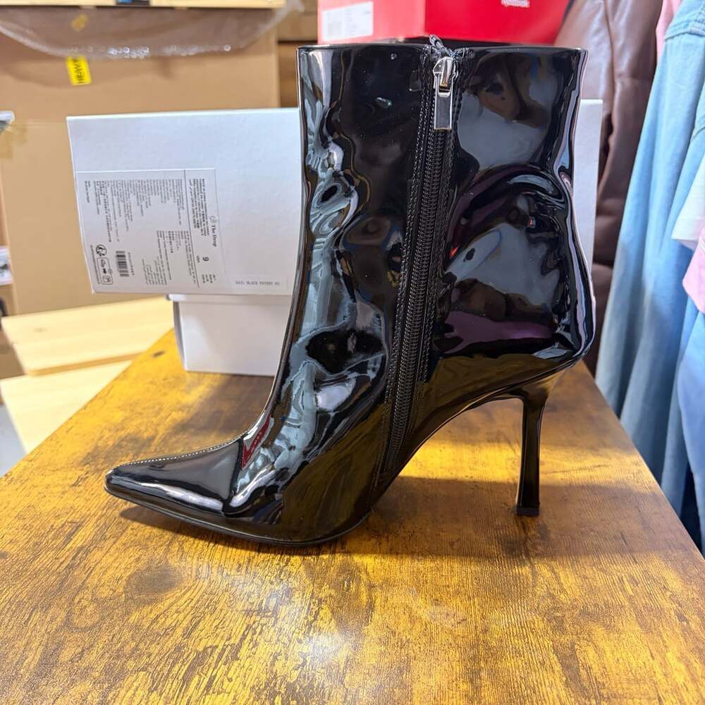 The Drop Gail Stiletto Ankle Boot Size 9 Black Patent